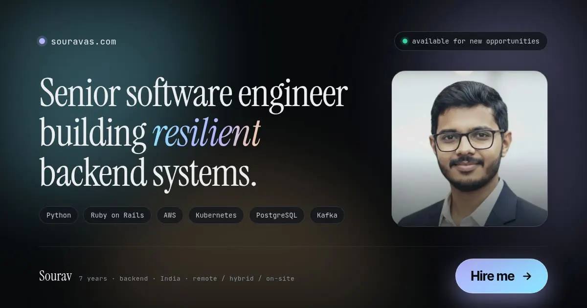 Sourav — Senior Software Engineer · Backend Systems & APIs